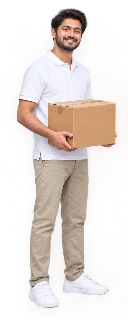 Courier holding a parcel